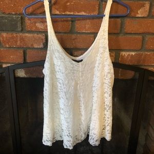 American Eagle White Lace Tank Top